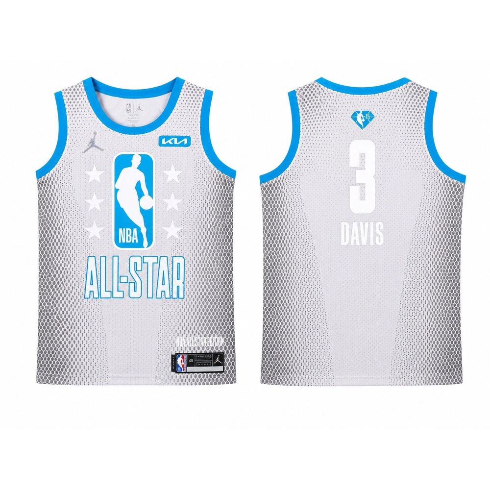 Jordan Anthony Davis NBA All-Star Jersey 75th‎ Anniversary White Blue Mens 48 L